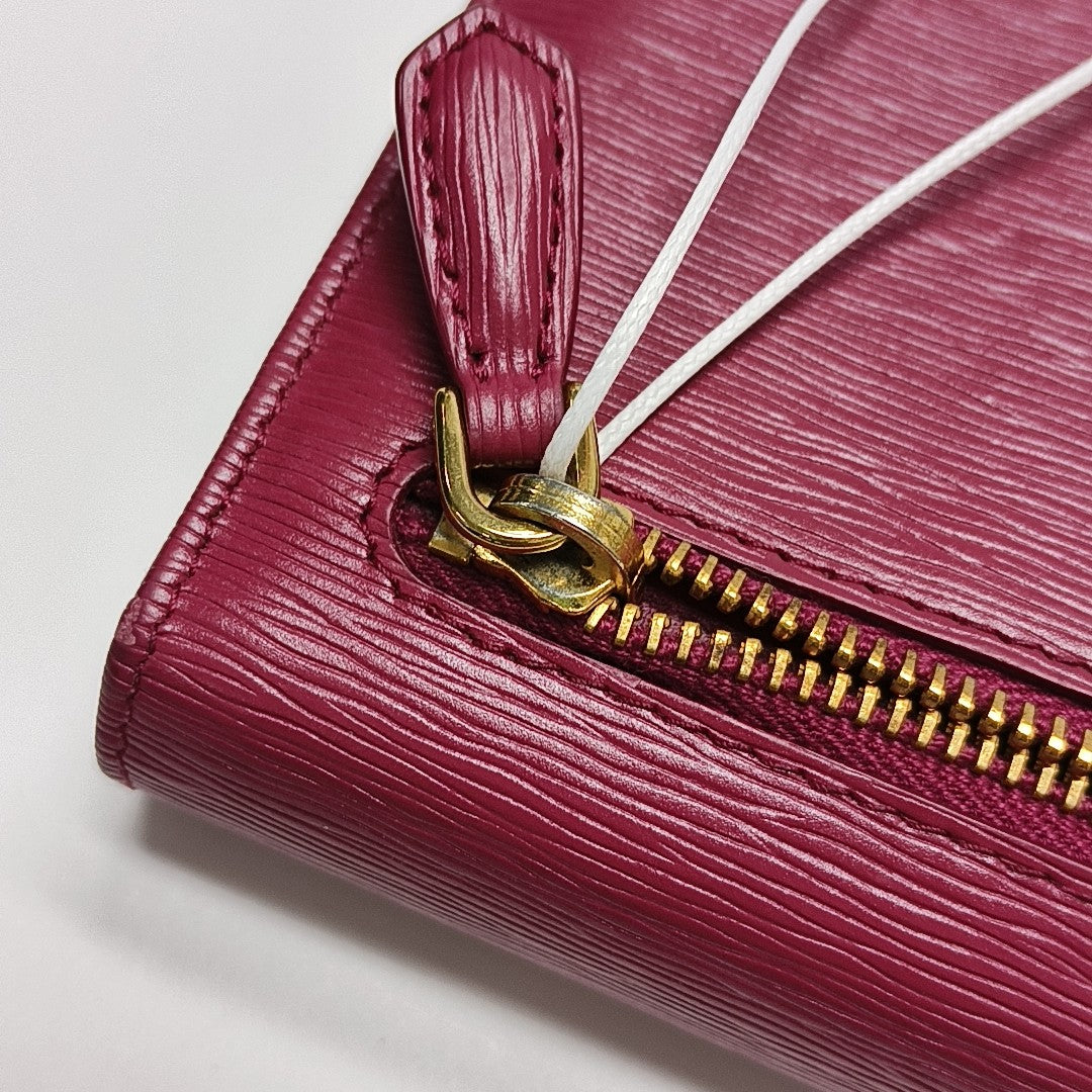 Fold Wallet Saffiano Calfskin Red Wallet