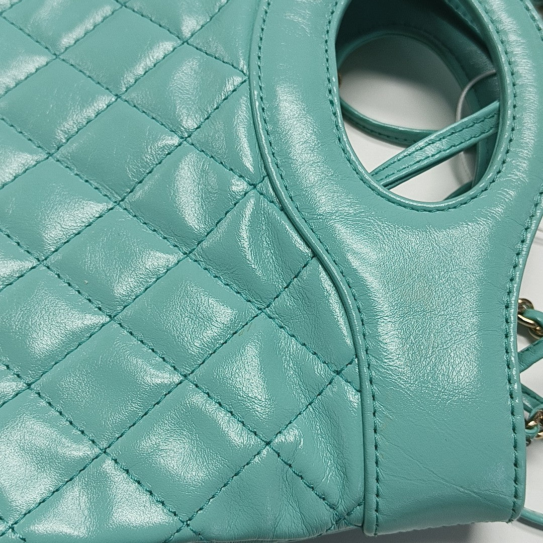 CHANEL 31 Mini Quilted Calfskin Blue