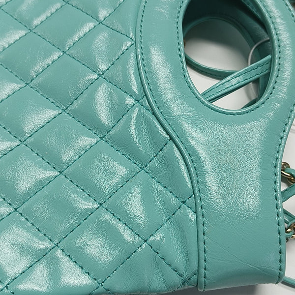 CHANEL 31 Mini Quilted Calfskin Blue