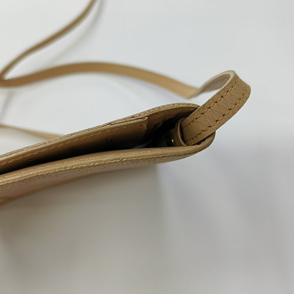 Coated Canvas Shoulder Bag Beige
