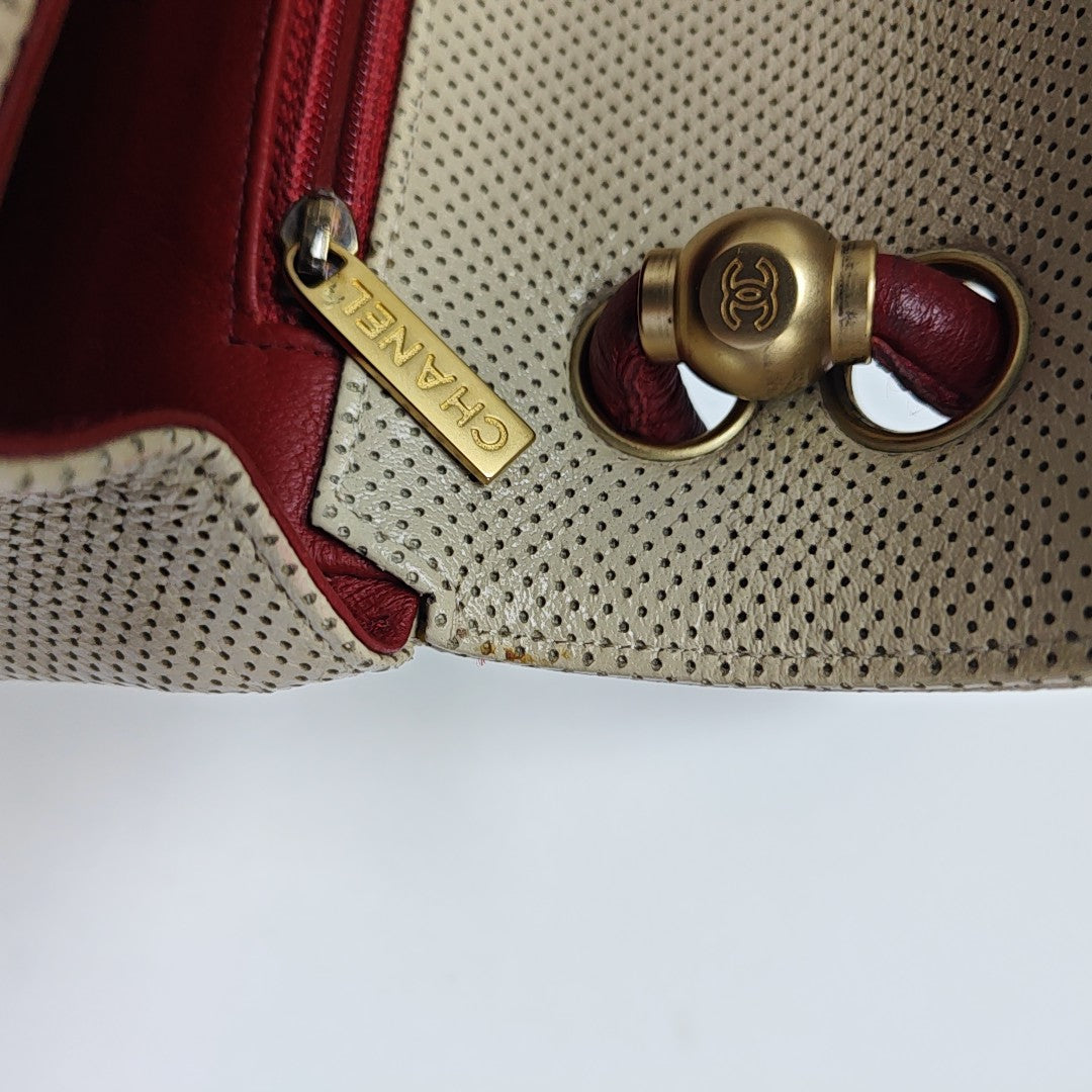 Calfskin Shoulder Bag Medium Beige