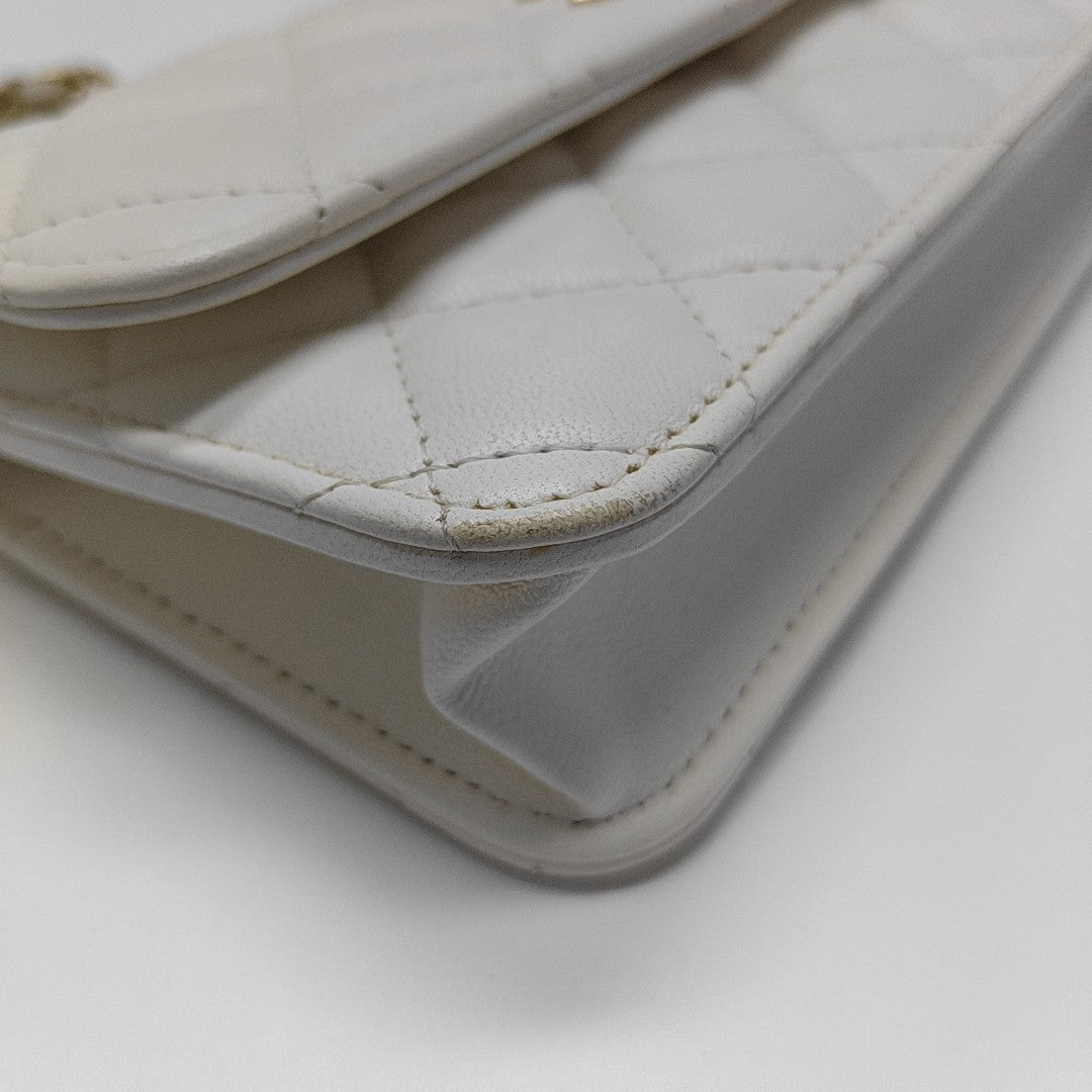 WOC Quilted Lambskin White