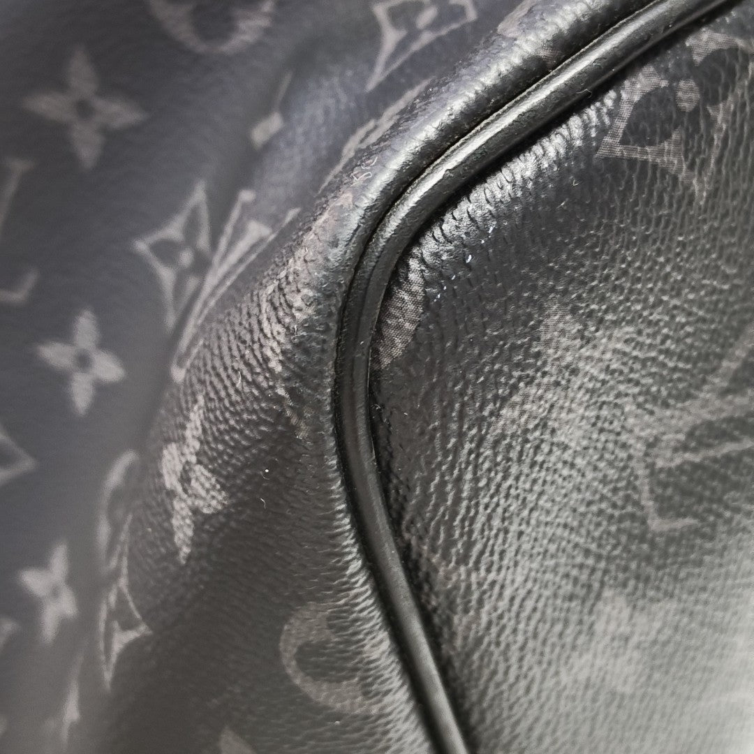KEEPALL 55 Monogram Coated Canvas Black