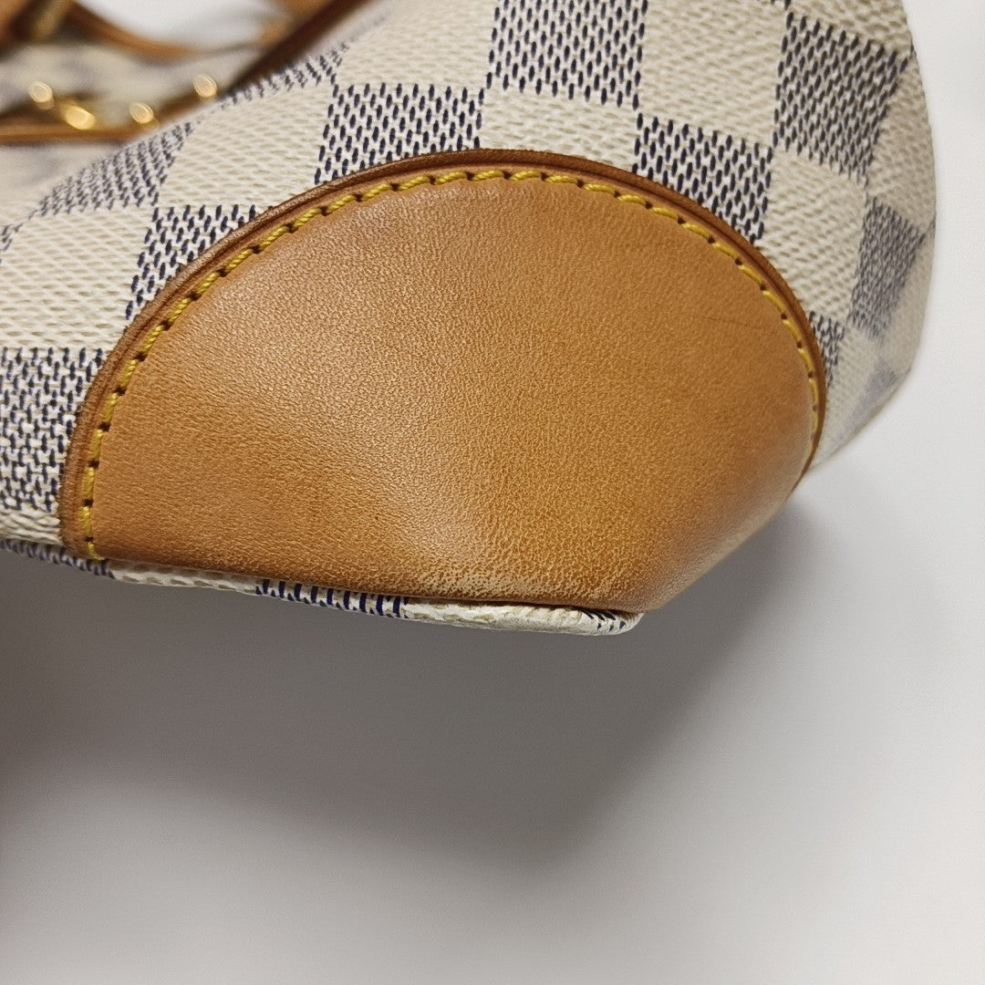 HAMPSTEAD MM Damier Azur Coated Canvas White