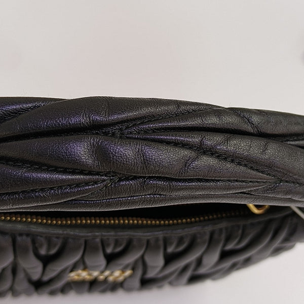 Wander Matelassé Small Quilted Lambskin Black
