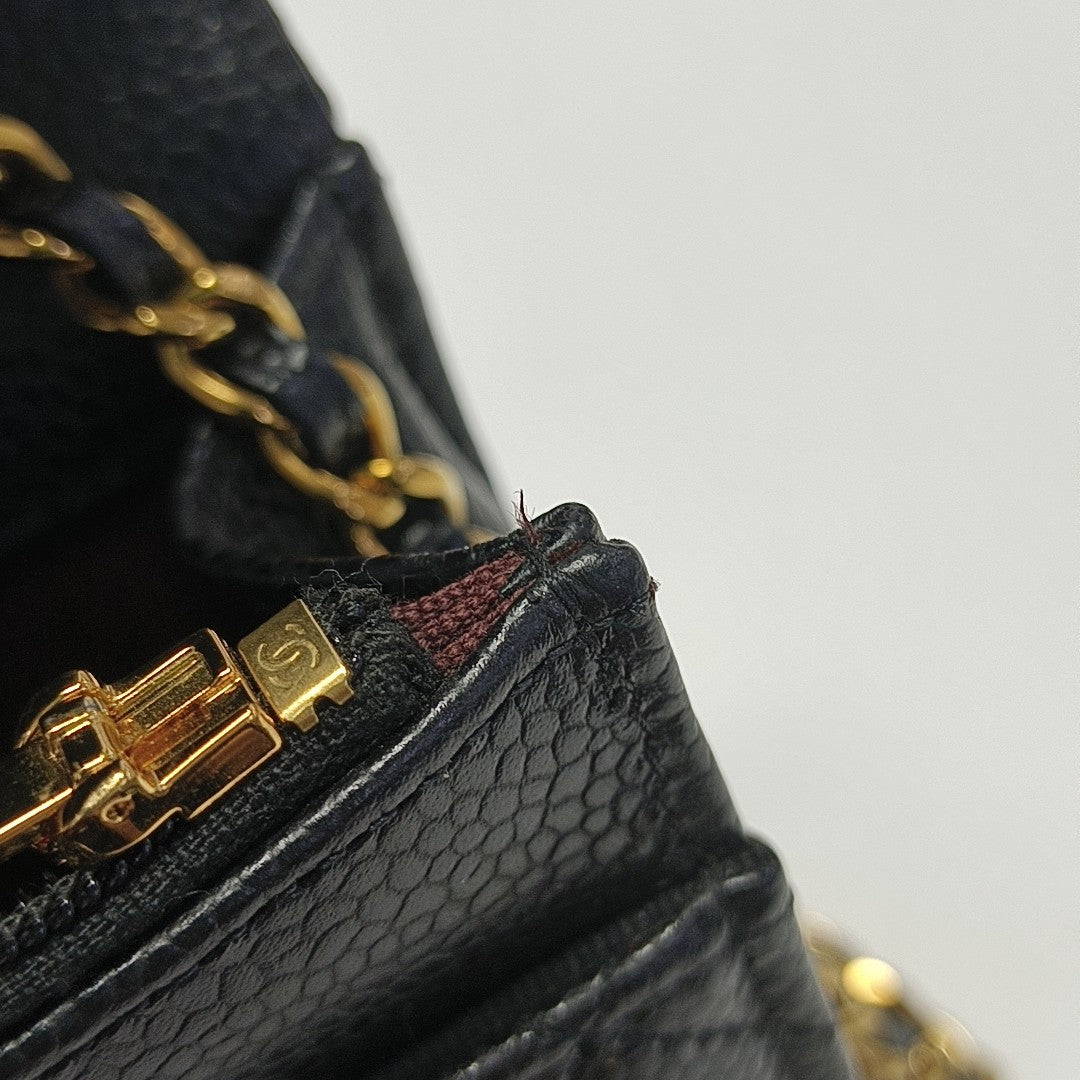 WOC Quilted Grained Calfskin Black
