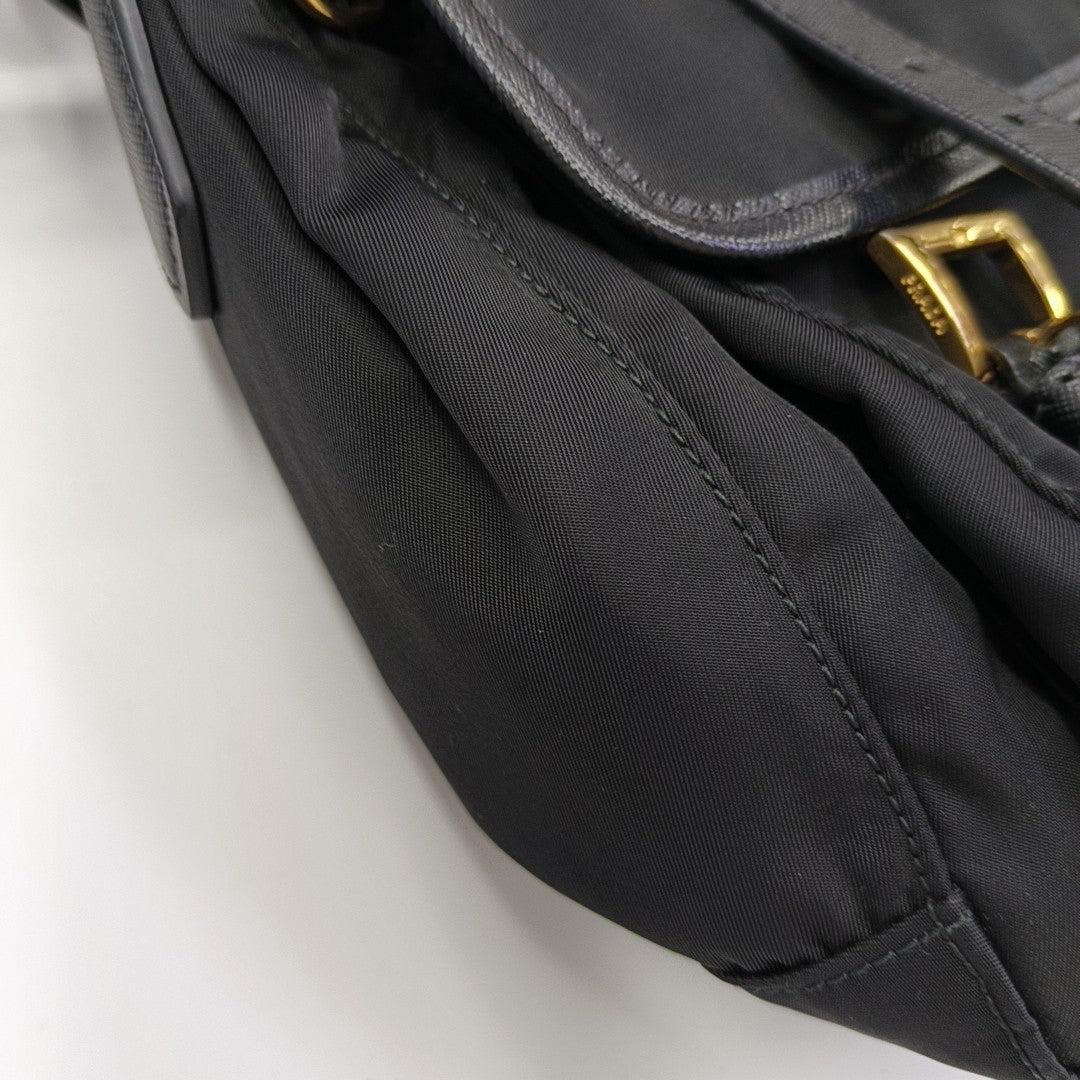 Nylon Shoulder Bag Black