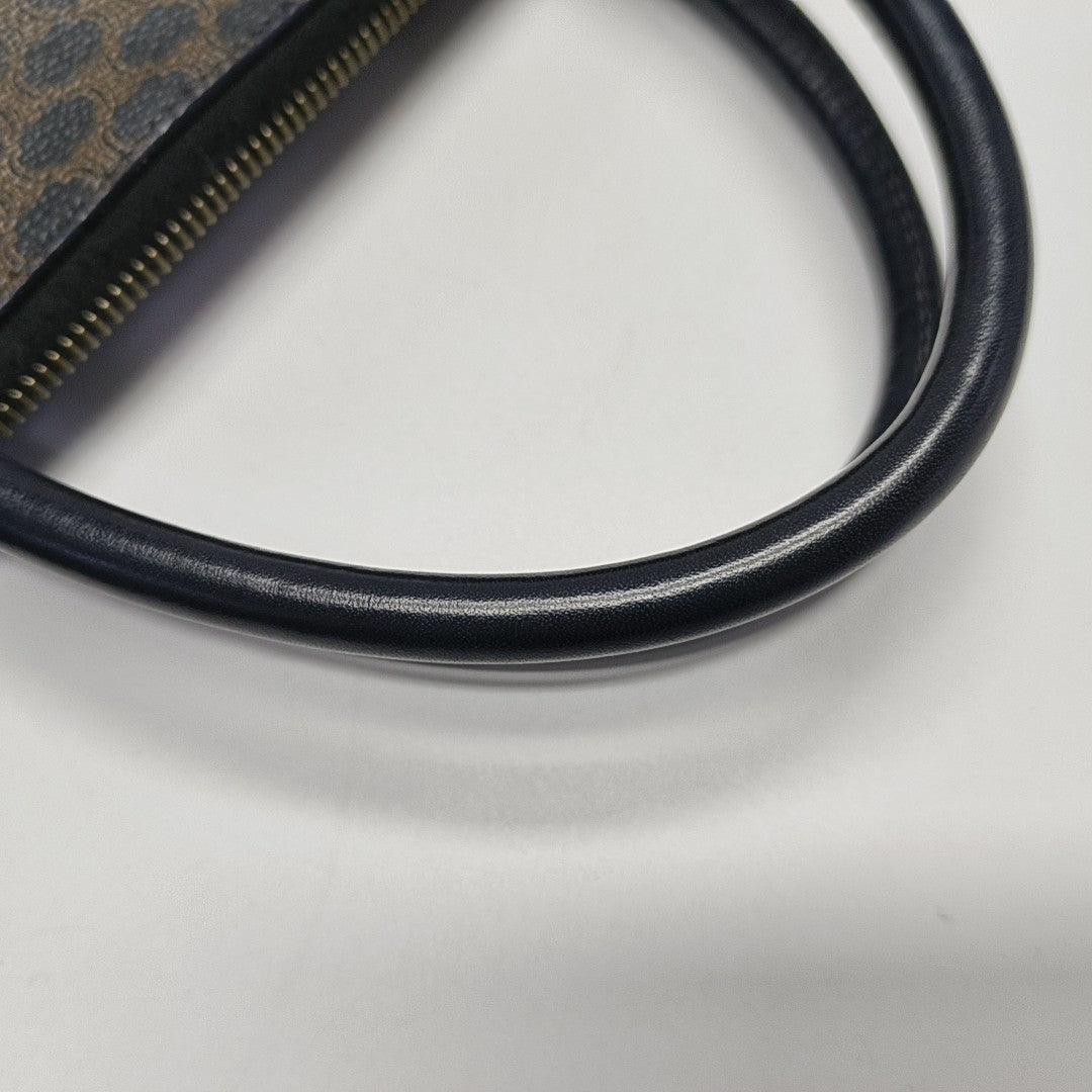 Coated Canvas Top Handle Bag Brown