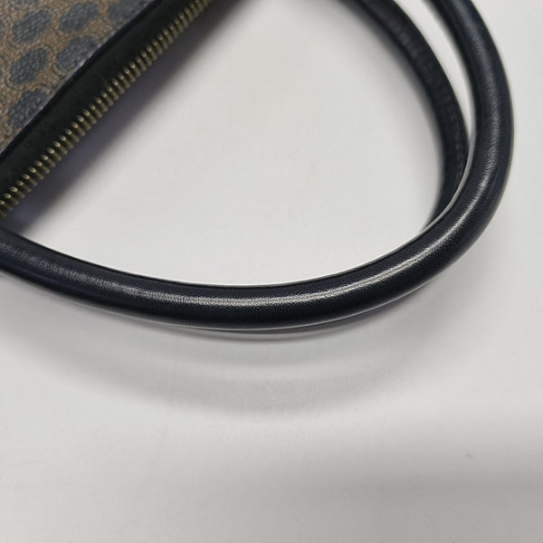 Coated Canvas Top Handle Bag Brown