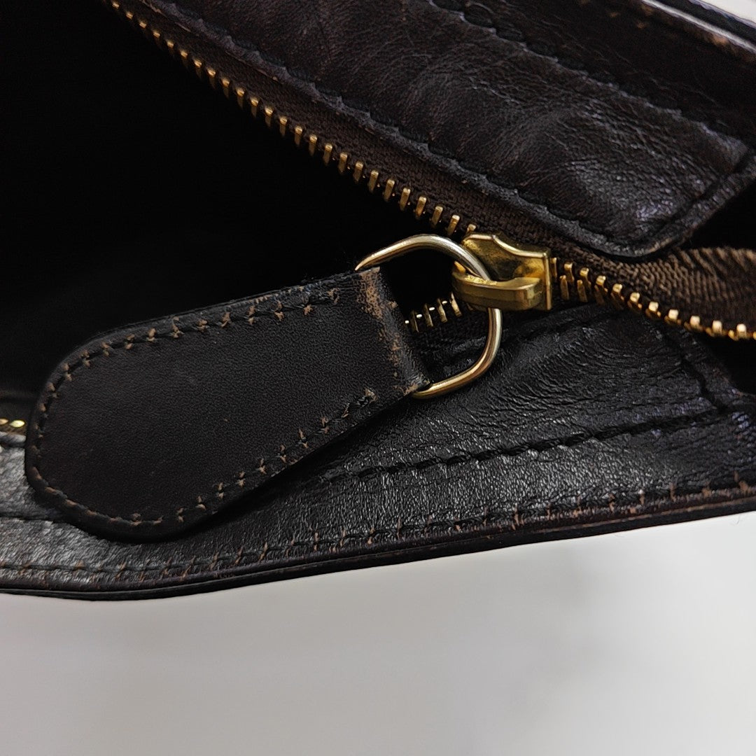 Coated Canvas Shoulder Bag Beige