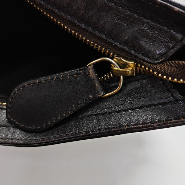 Coated Canvas Shoulder Bag Beige