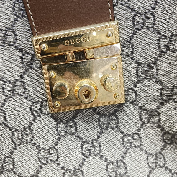 Padlock Medium Monogram Coated Canvas Beige