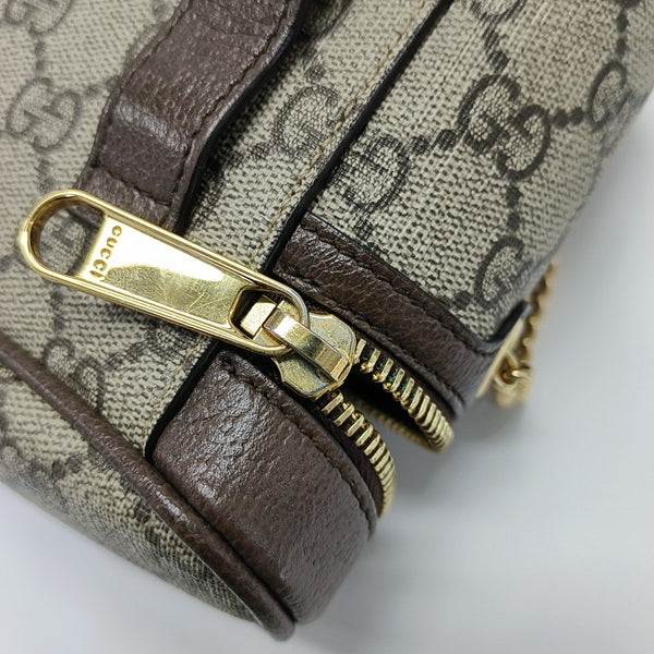Coated Canvas Shoulder Bag Brown