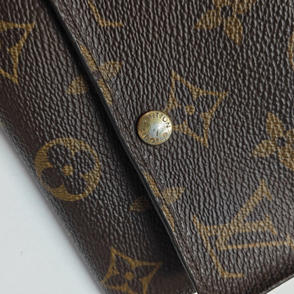 ANAIS Monogram Coated Canvas Brown Wallet