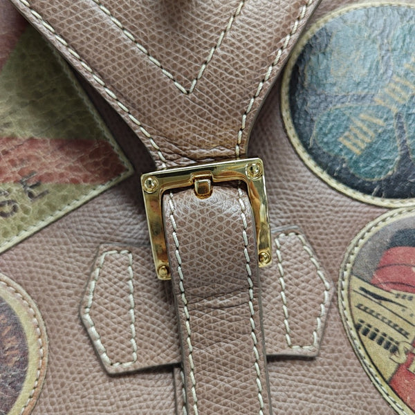 Calfskin Top Handle Bag Beige