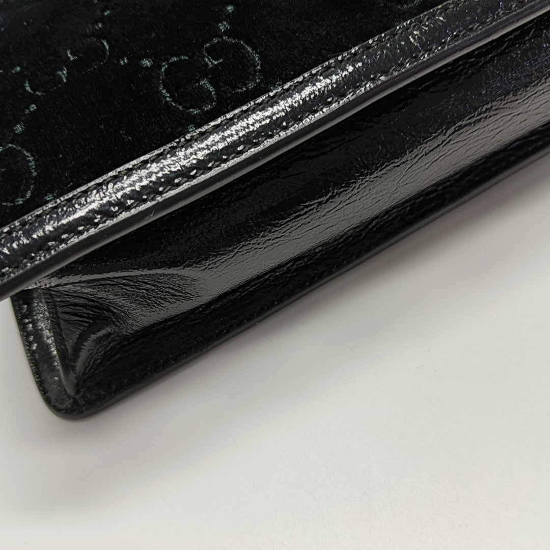 Sylvie Small Monogram Velvet Black