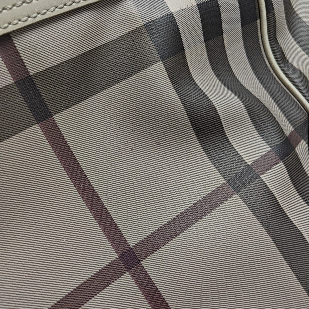 Coated Canvas Top Handle Bag Gray
