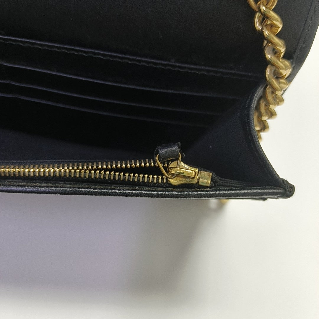 Bolso de Hombro de Piel de Becerro Negro