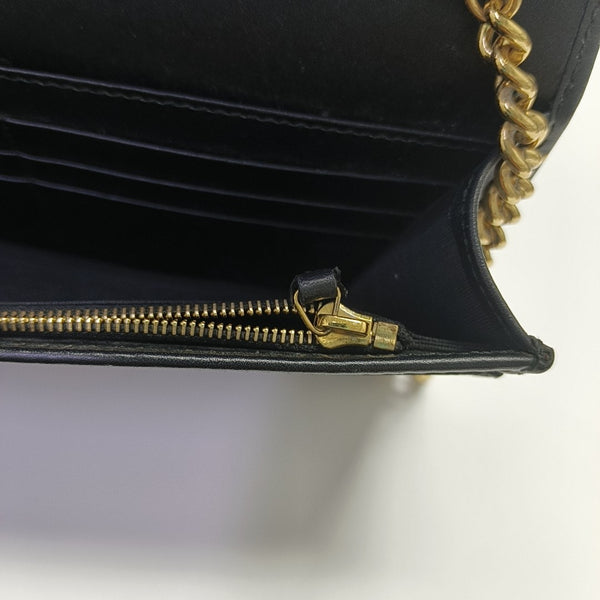 Bolso de Hombro de Piel de Becerro Negro
