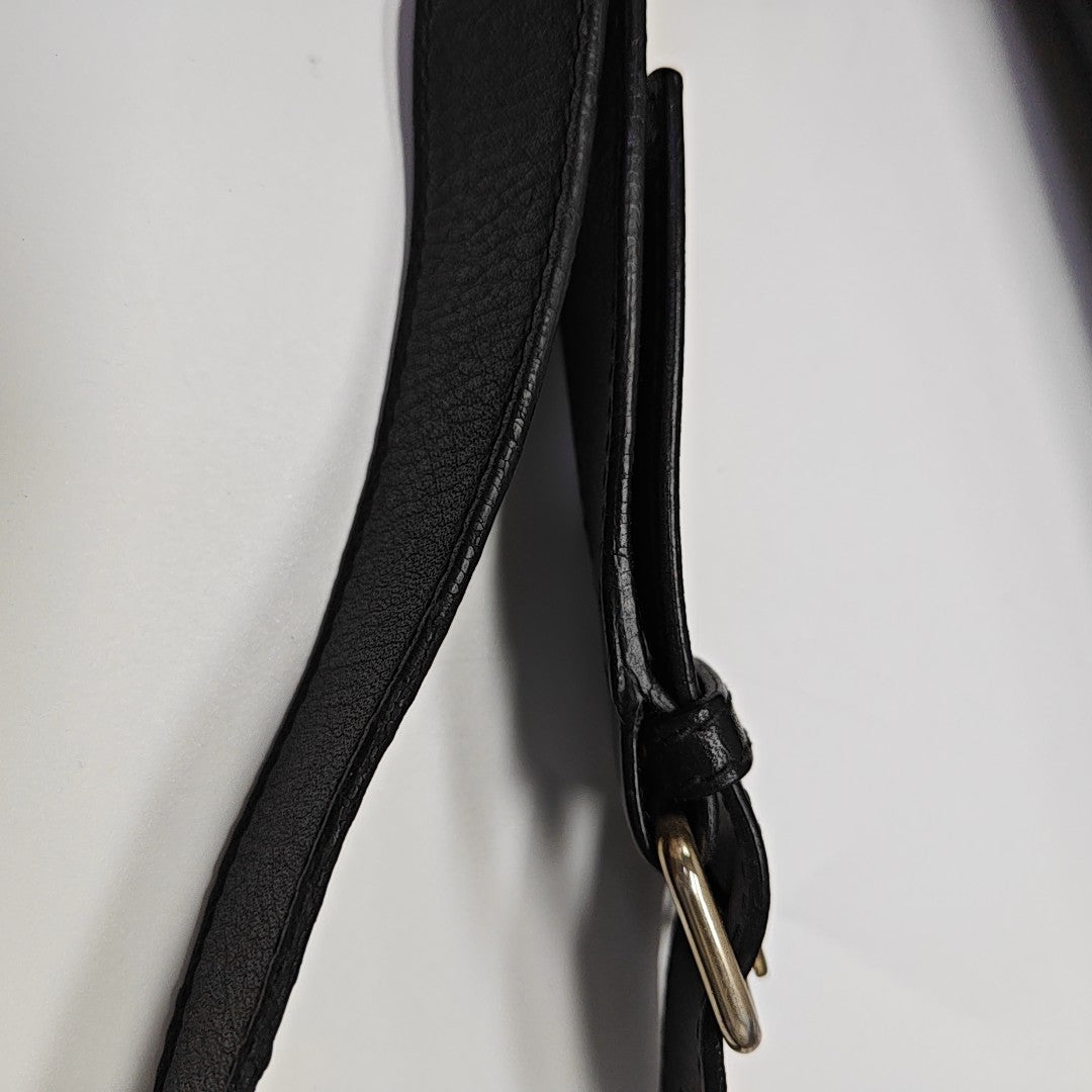Monogram Calfskin Shoulder Bag Black