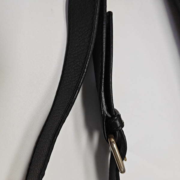 Monogram Calfskin Shoulder Bag Black