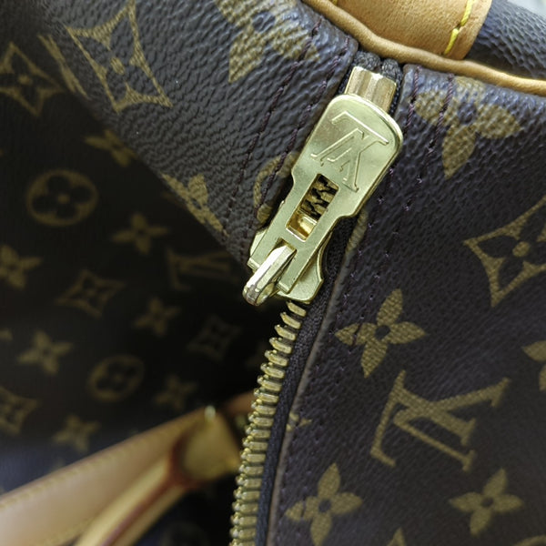 KEEPALL 60 Monogram Coated Canvas Brown
