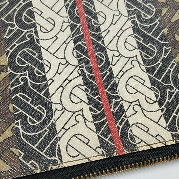 Coated Canvas Clutch Brown
