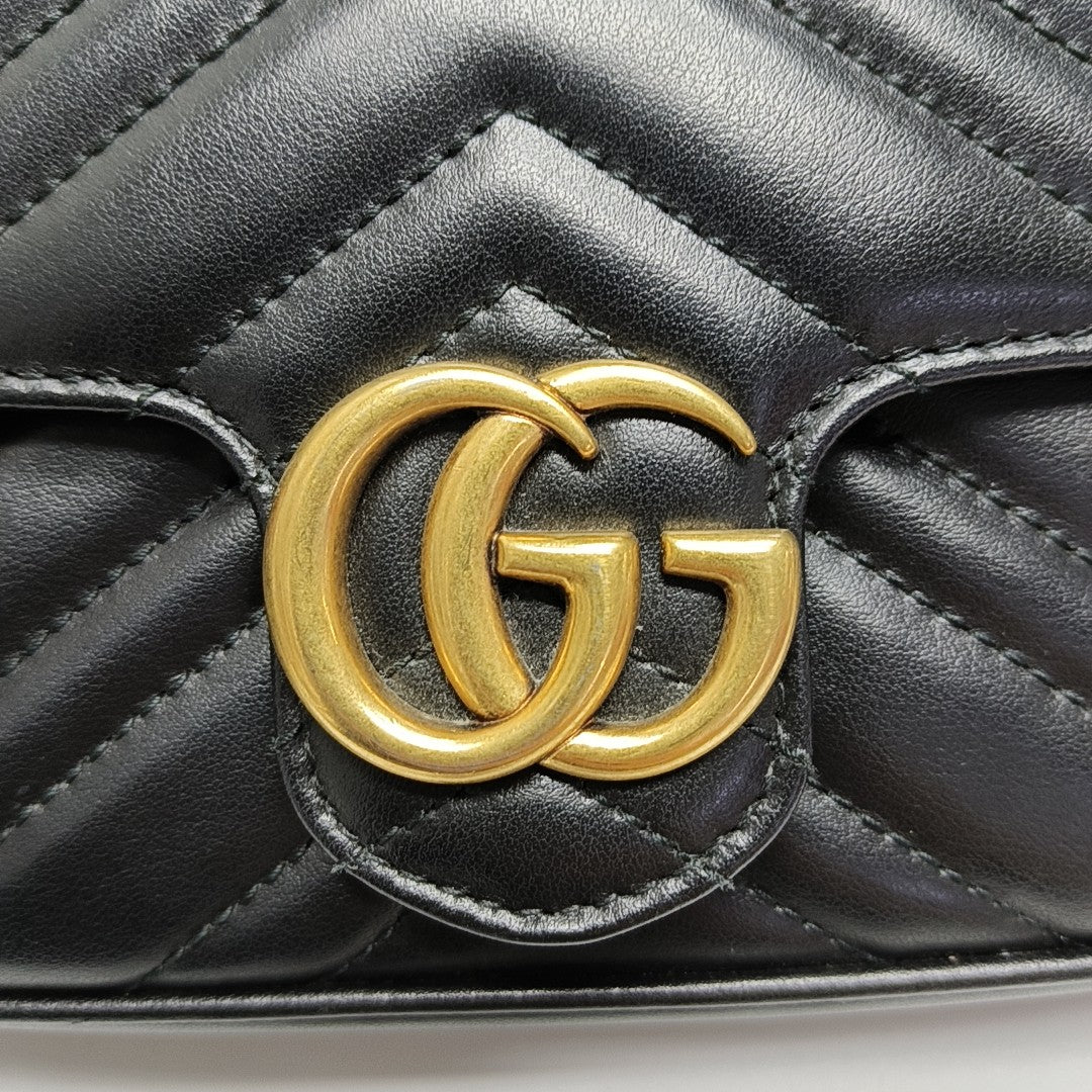 GG Marmont Mini Quilted Calfskin Black