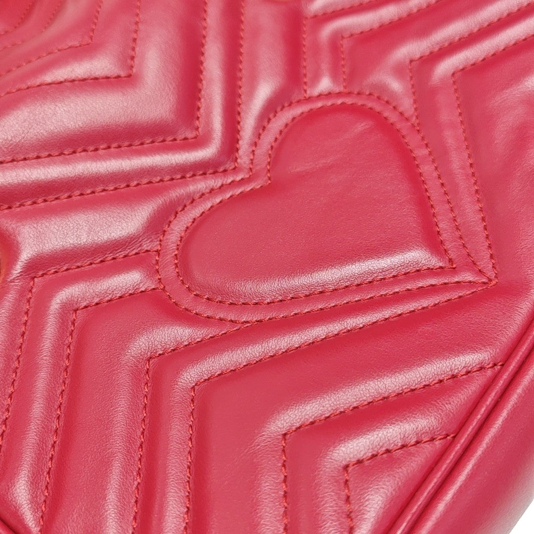 GG Marmont Small Quilted Calfskin Red