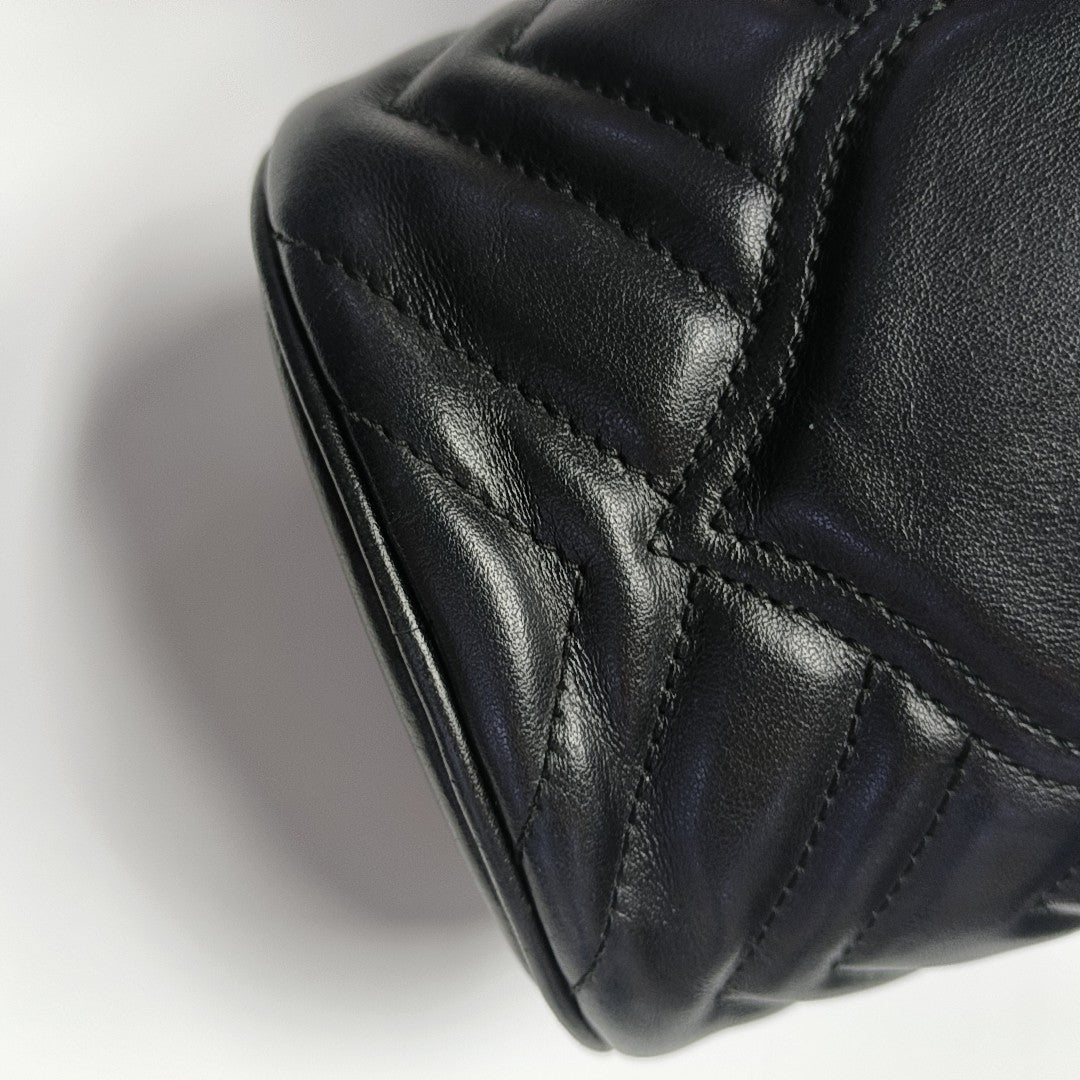GG Marmont Mini Quilted Calfskin Black