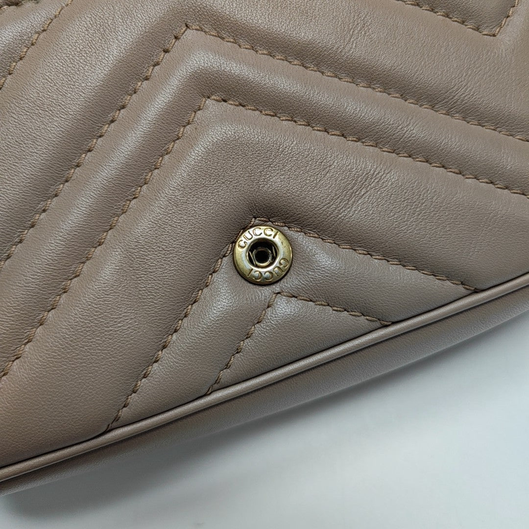 GG Marmont Mini Quilted Calfskin Beige