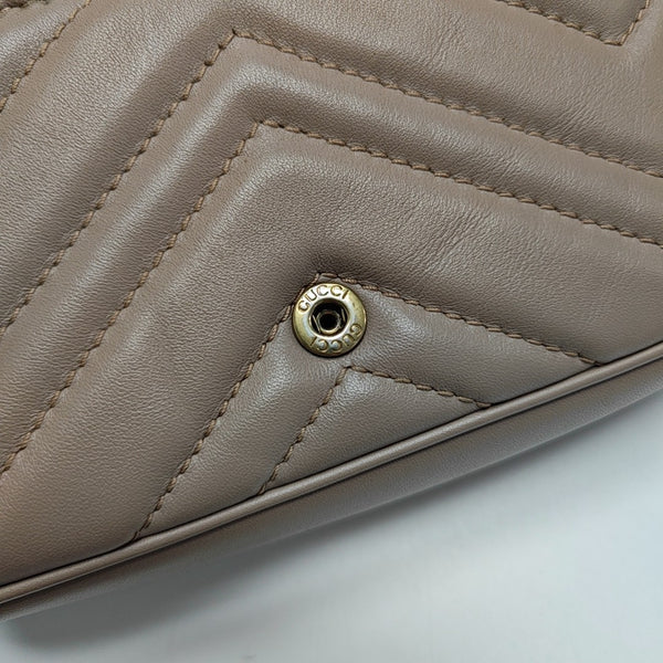 GG Marmont Mini Quilted Calfskin Beige