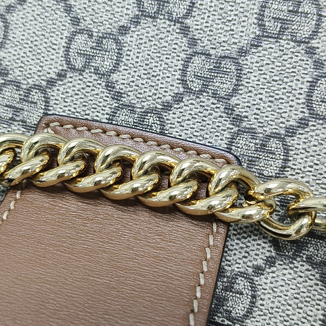 Padlock Small Monogram Coated Canvas Beige