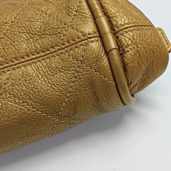 Quilted Deer Leather Gold