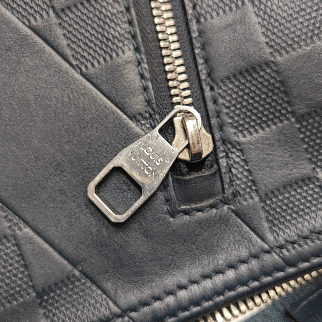 Damier Calfskin Crossbody Bag Blue