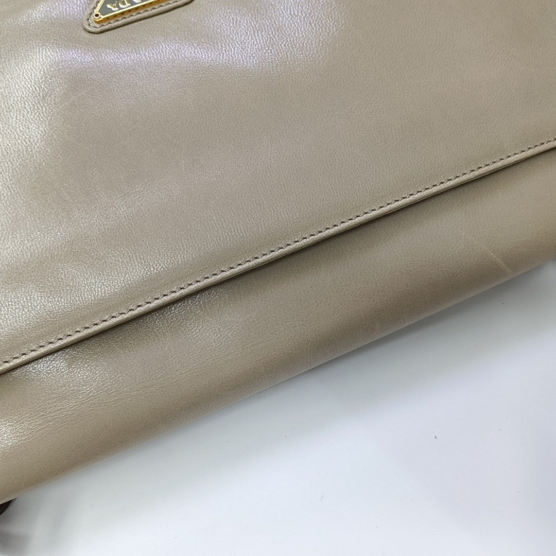 Calfskin Shoulder Bag Beige