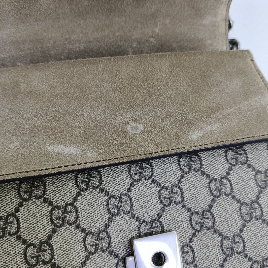 Dionysus Mini Monogram Coated Canvas Beige