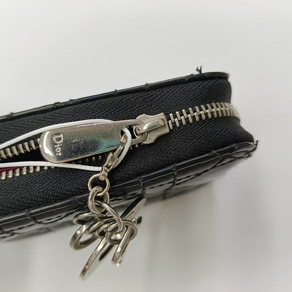 Lady Dior Cannage Patent Leather Black Wallet