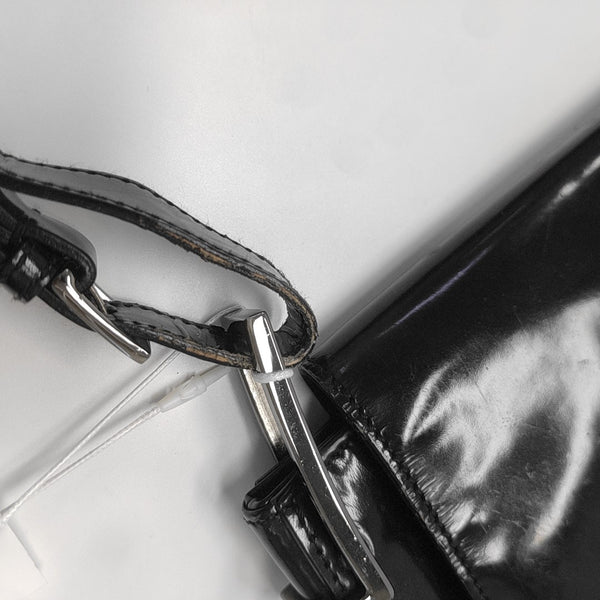 Patent Leather Shoulder Bag Black