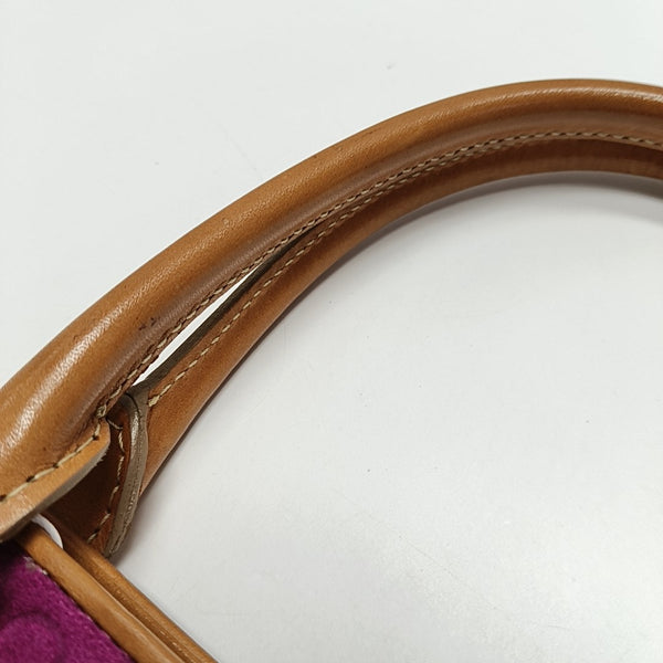 Suede Top Handle Bag Pink