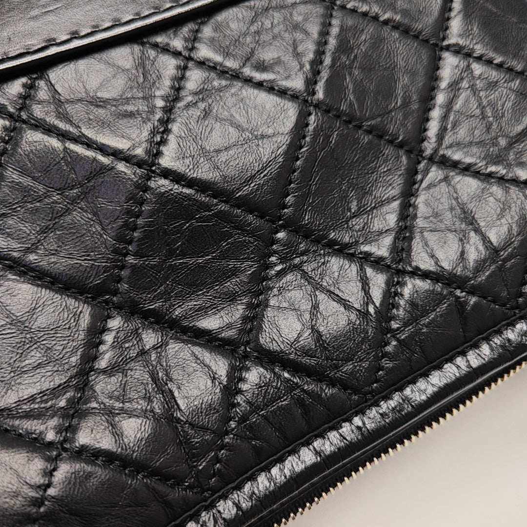 GABRIELLE Small Quilted Calfskin Black