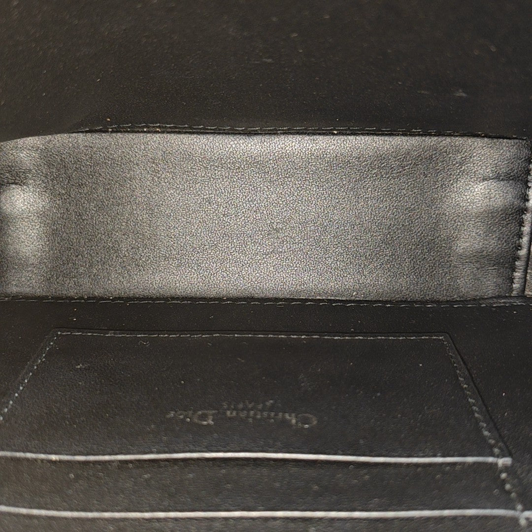 Cannage Calfskin Shoulder Bag Black