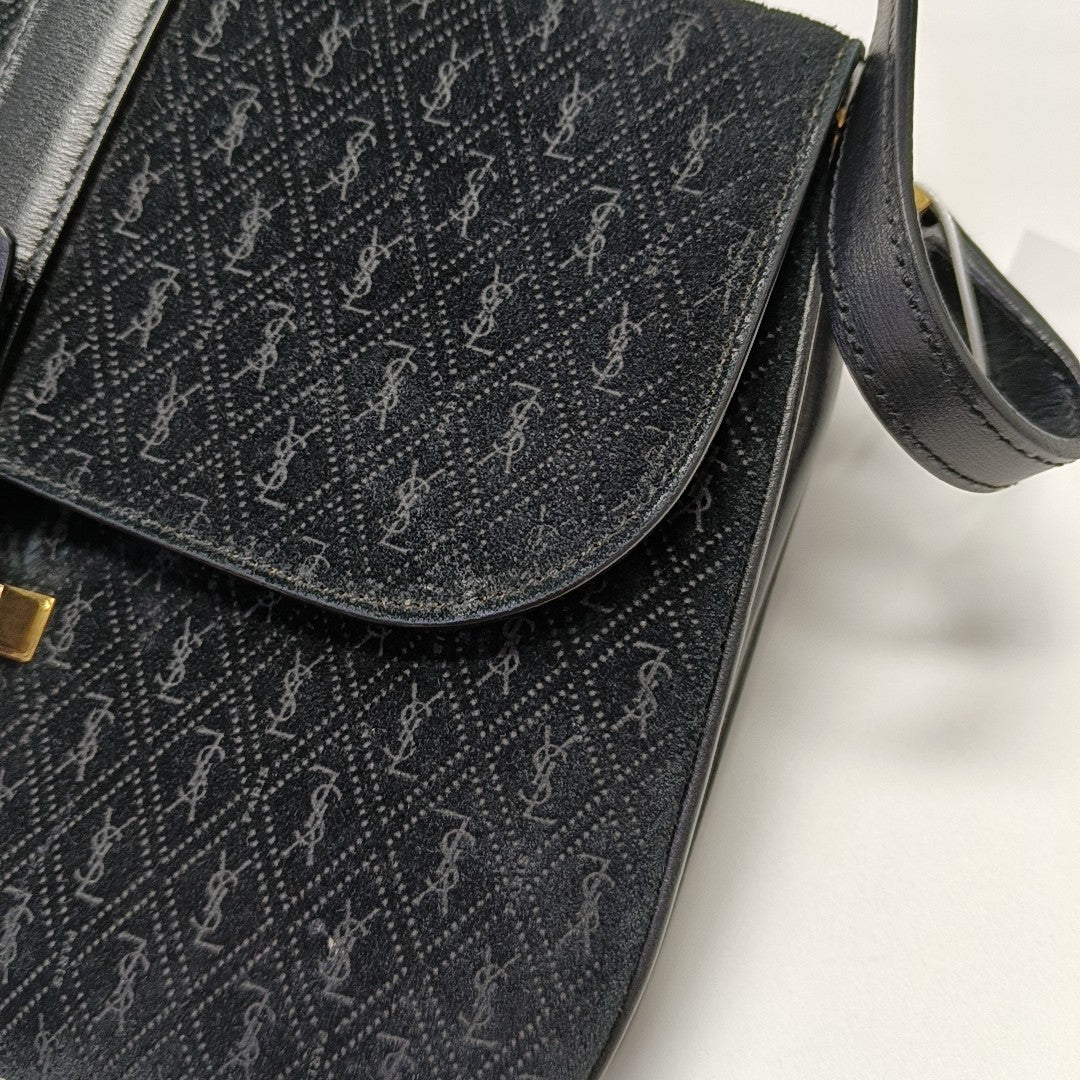 MONOGRAM ALL OVER Small Suede Black