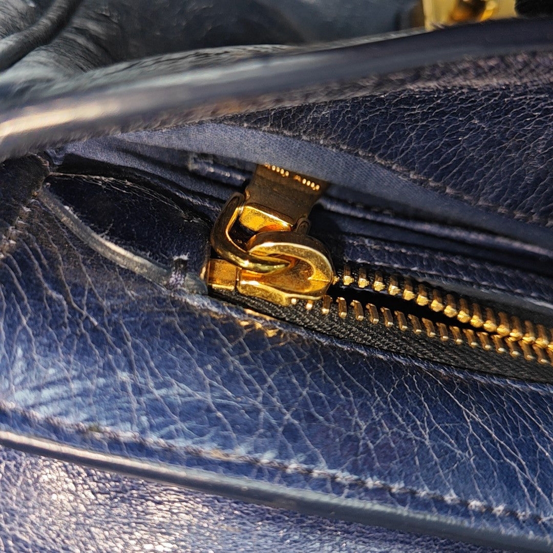 Quilted Lambskin Shoulder Bag Blue