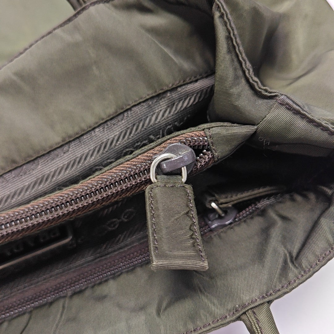 Nylon Top Handle Bag Green