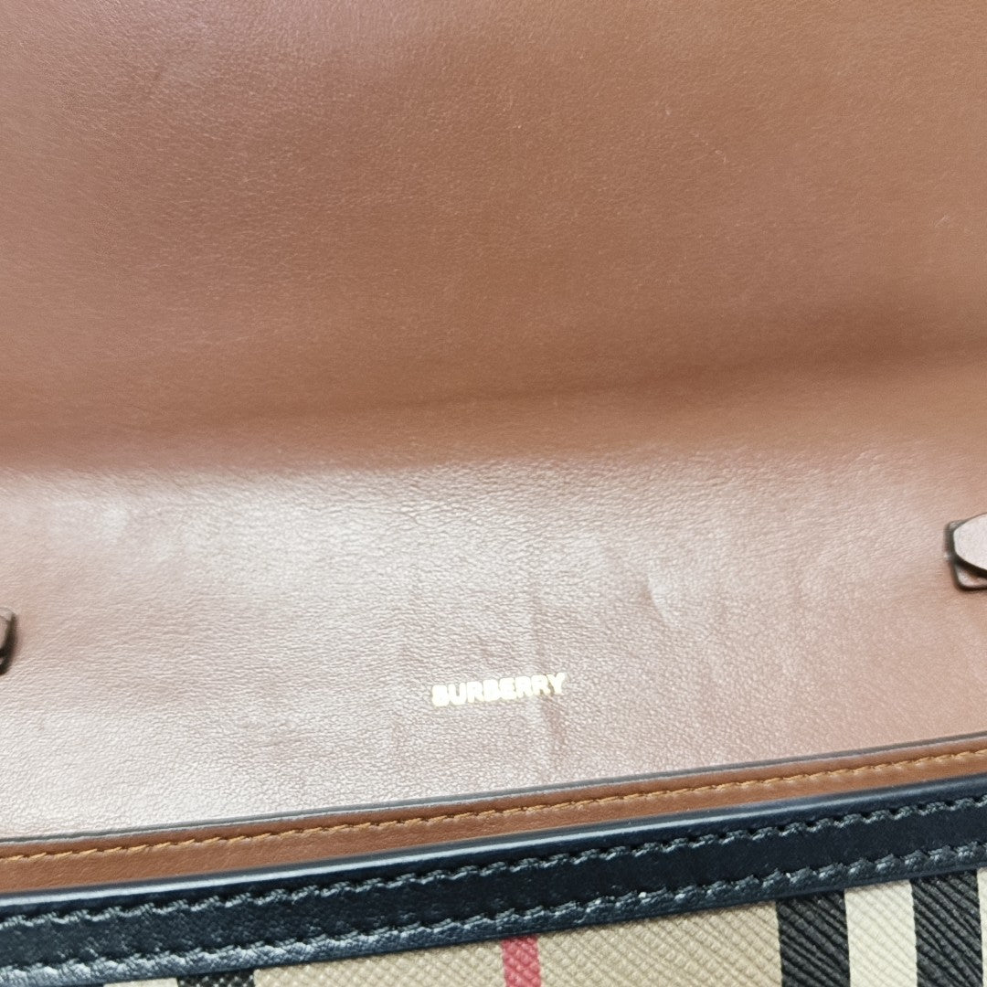 Coated Canvas Shoulder Bag Brown