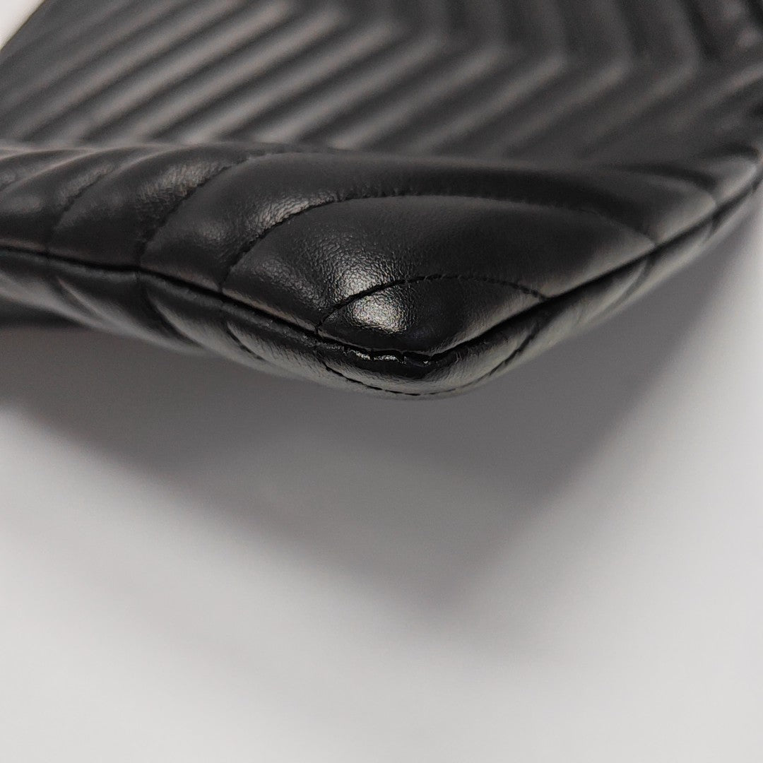 MONOGRAM Chevron Calfskin Black