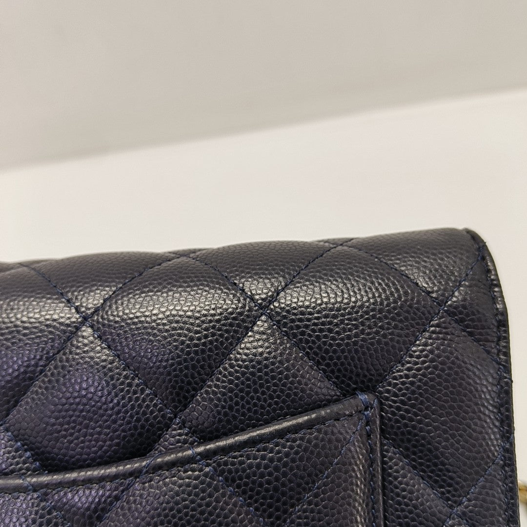WOC Quilted Grained Calfskin Black