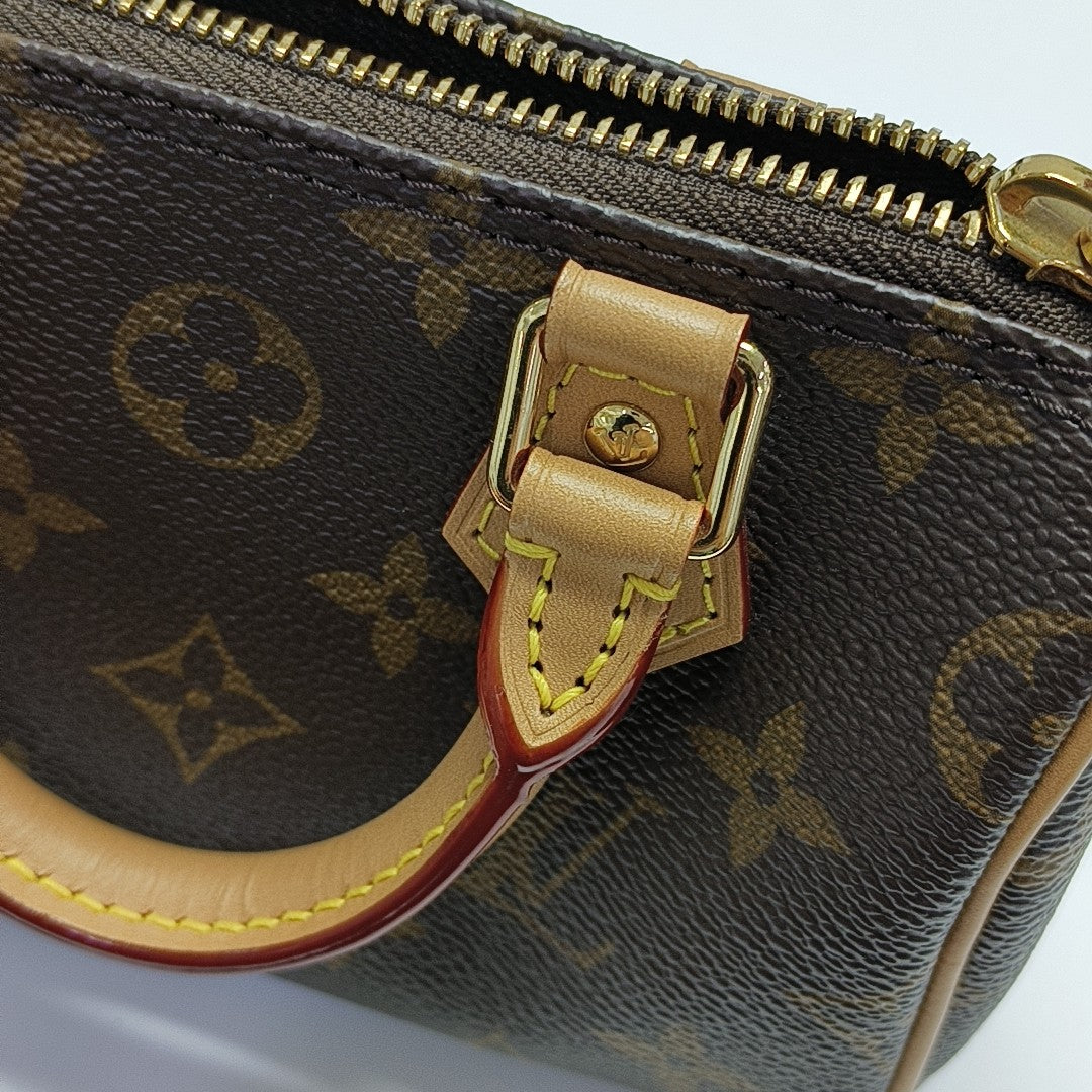 SPEEDY Nano Monogram Coated Canvas Brown
