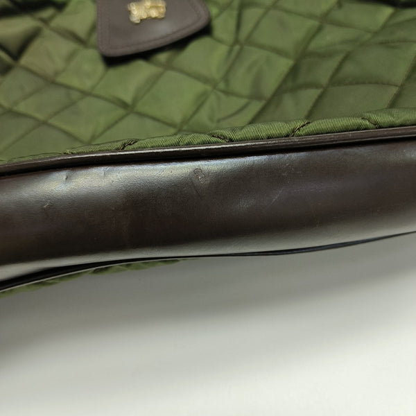 Quilted Nylon Shoulder Bag Green